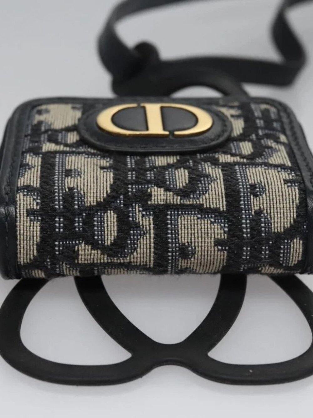 Christian Dior Trotter Canvas Oblique Phone Holder Airpods Case Navy Auth - Picture 6 of 15